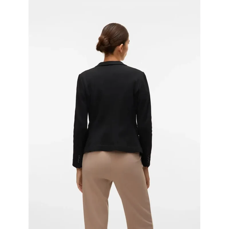 Vero Moda Schwarzer Damenblazer aus Baumwolle mit V-Ausschnitt
