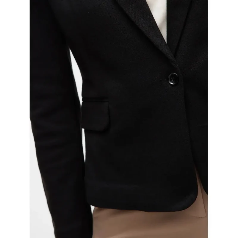 Vero Moda Schwarzer Damenblazer aus Baumwolle mit V-Ausschnitt