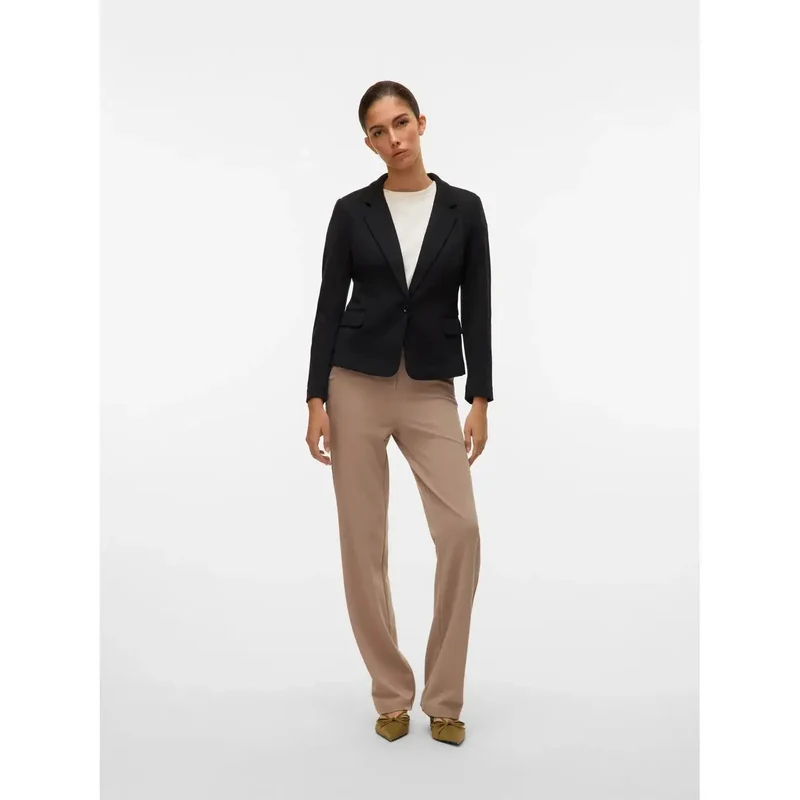 Vero Moda Schwarzer Damenblazer aus Baumwolle mit V-Ausschnitt