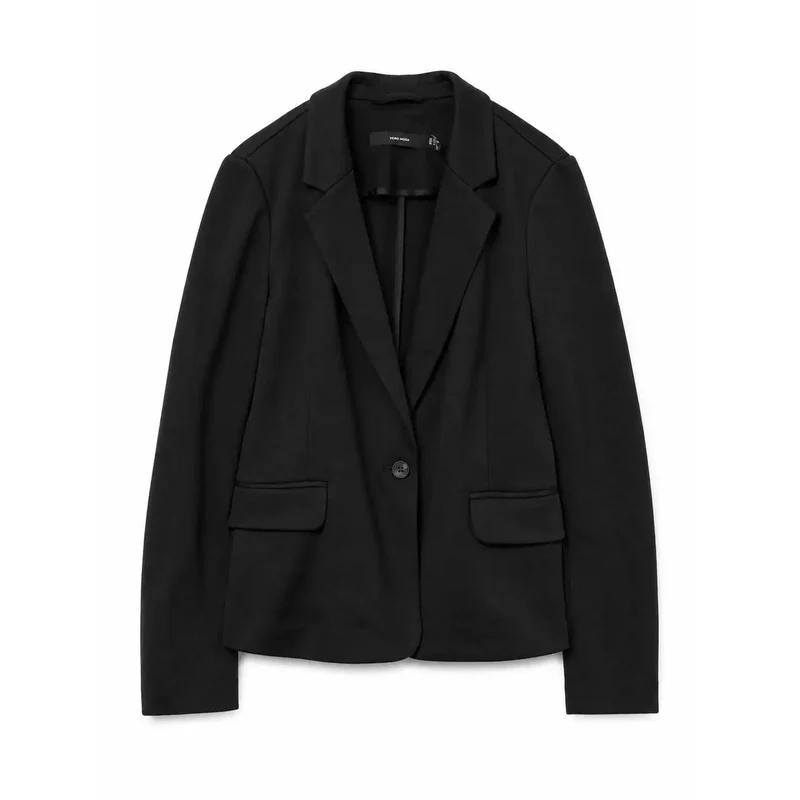 Vero Moda Schwarzer Damenblazer aus Baumwolle mit V-Ausschnitt