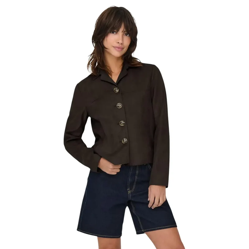 Jacqueline De Yong Damen-Blazer aus braunem Wildleder