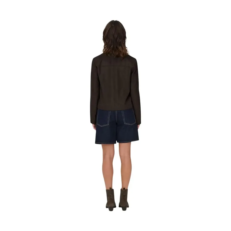 Jacqueline De Yong Damen-Blazer aus braunem Wildleder