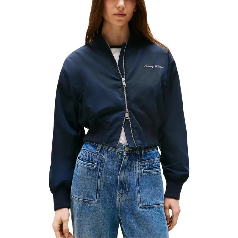 Tommy Hilfiger Damen-Blazer aus blauem Polyester mit Reißverschluss
