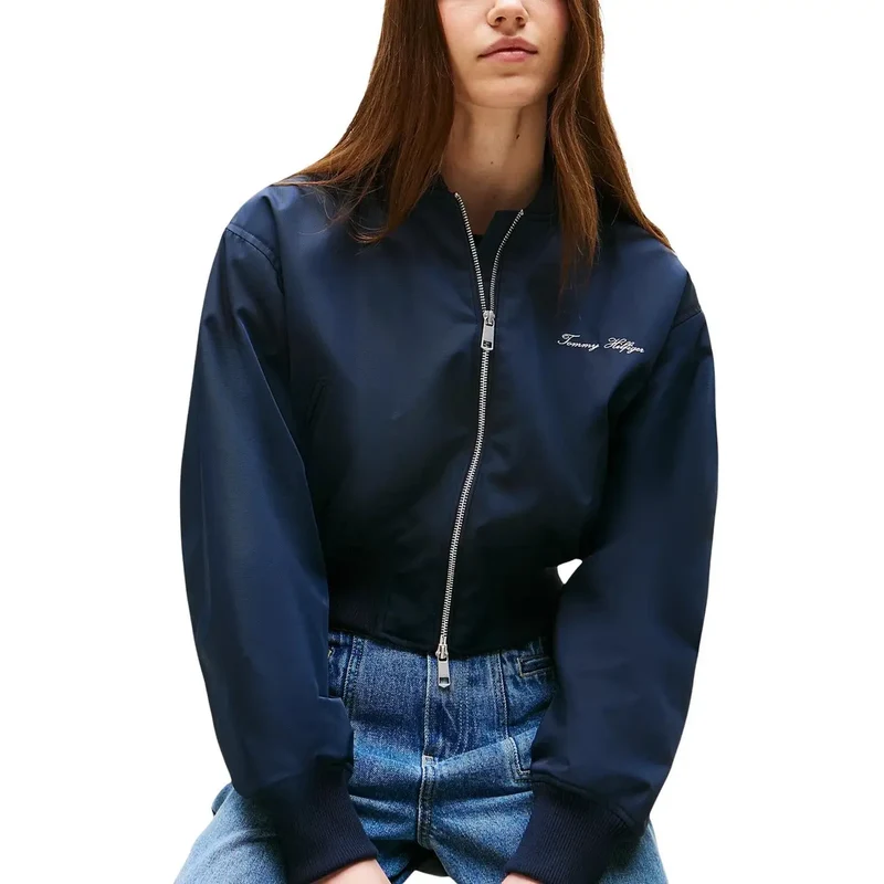 Tommy Hilfiger Damen-Blazer aus blauem Polyester mit Reißverschluss