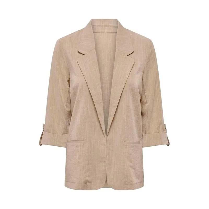 Only Damenblazer in Beige, 3/4-Ärmel, Viskosemischung