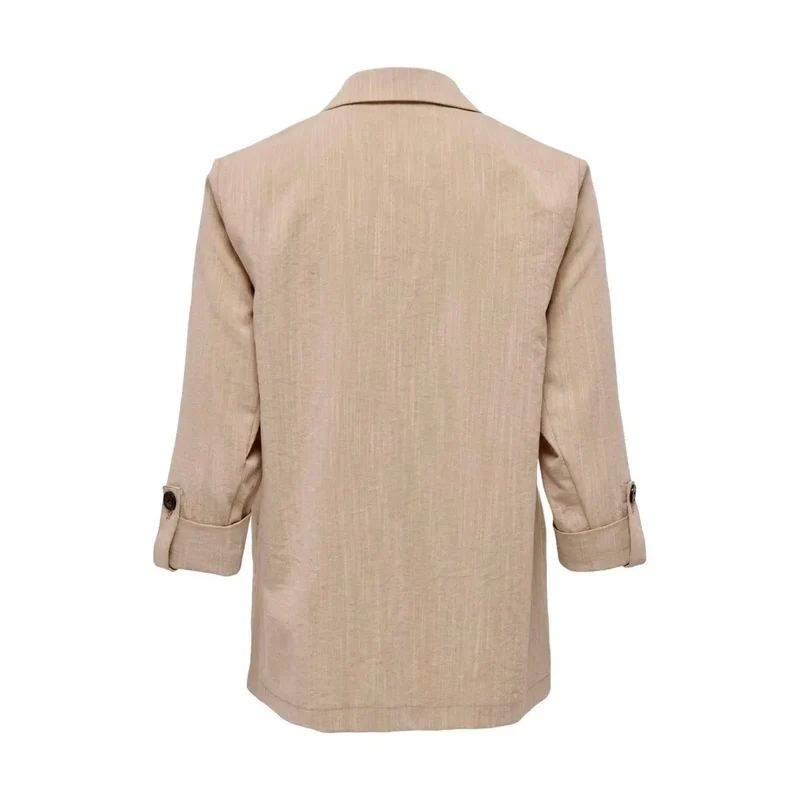 Only Damenblazer in Beige, 3/4-Ärmel, Viskosemischung