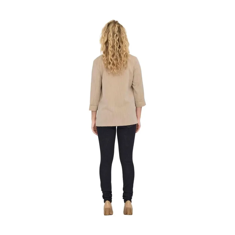 Only Damenblazer in Beige, 3/4-Ärmel, Viskosemischung