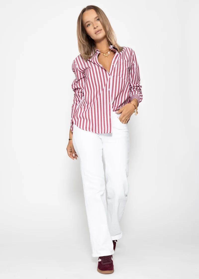 Gestreifte Bluse - rot