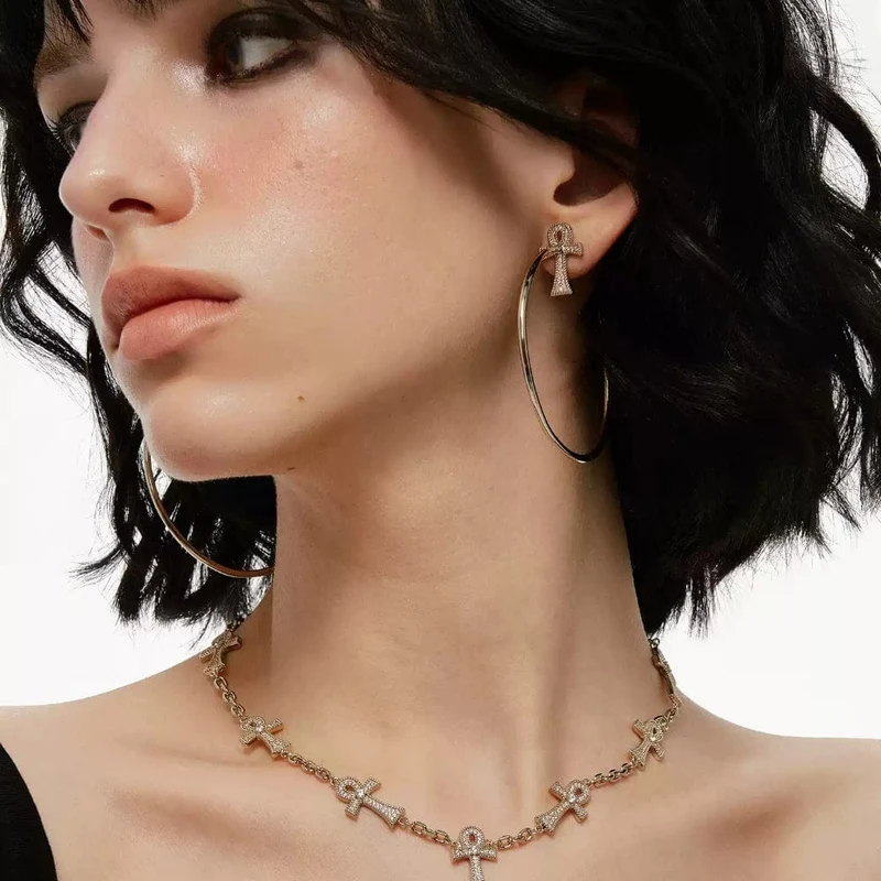 Grunge-Kreuz-Ohrringe für Damen