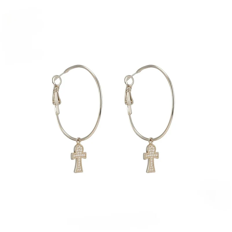 Grunge-Diamant-Kreuz-Ohrringe für Damen