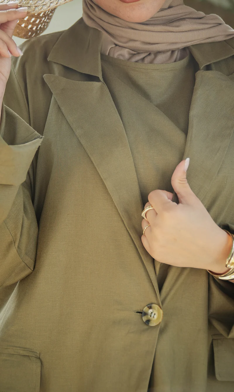 Leinen-Abaya-Awdal-Set – OLIVETTE