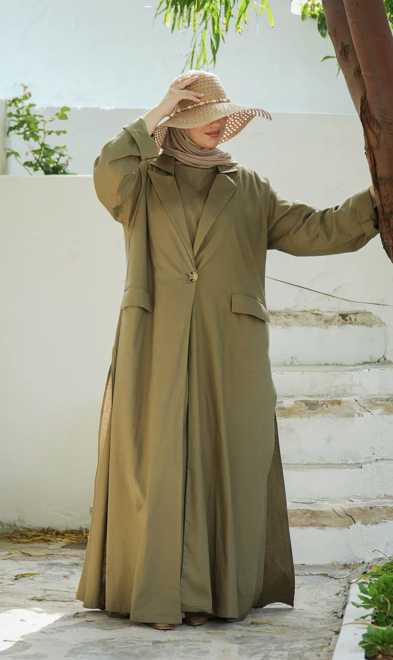 Leinen-Abaya-Awdal-Set – OLIVETTE