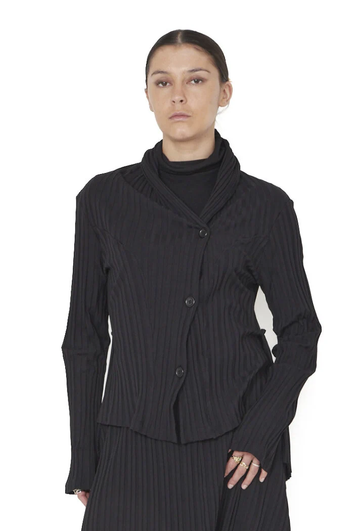 Sort Aarhus Jerseyjacke Rippe