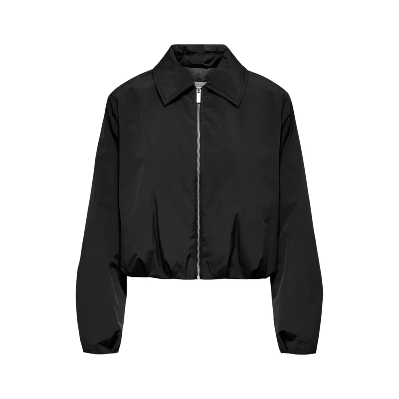 Only Schwarzer Damen-Polyesterblazer mit Rundhalsausschnitt