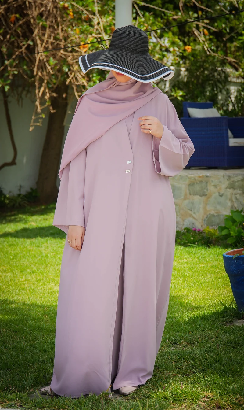 Elizabeth Offenes Abaya-Set – Lavendel