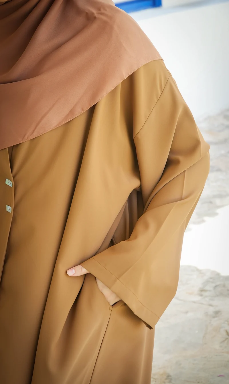 Elizabeth Open Abaya SET - KURKUMABRAUN