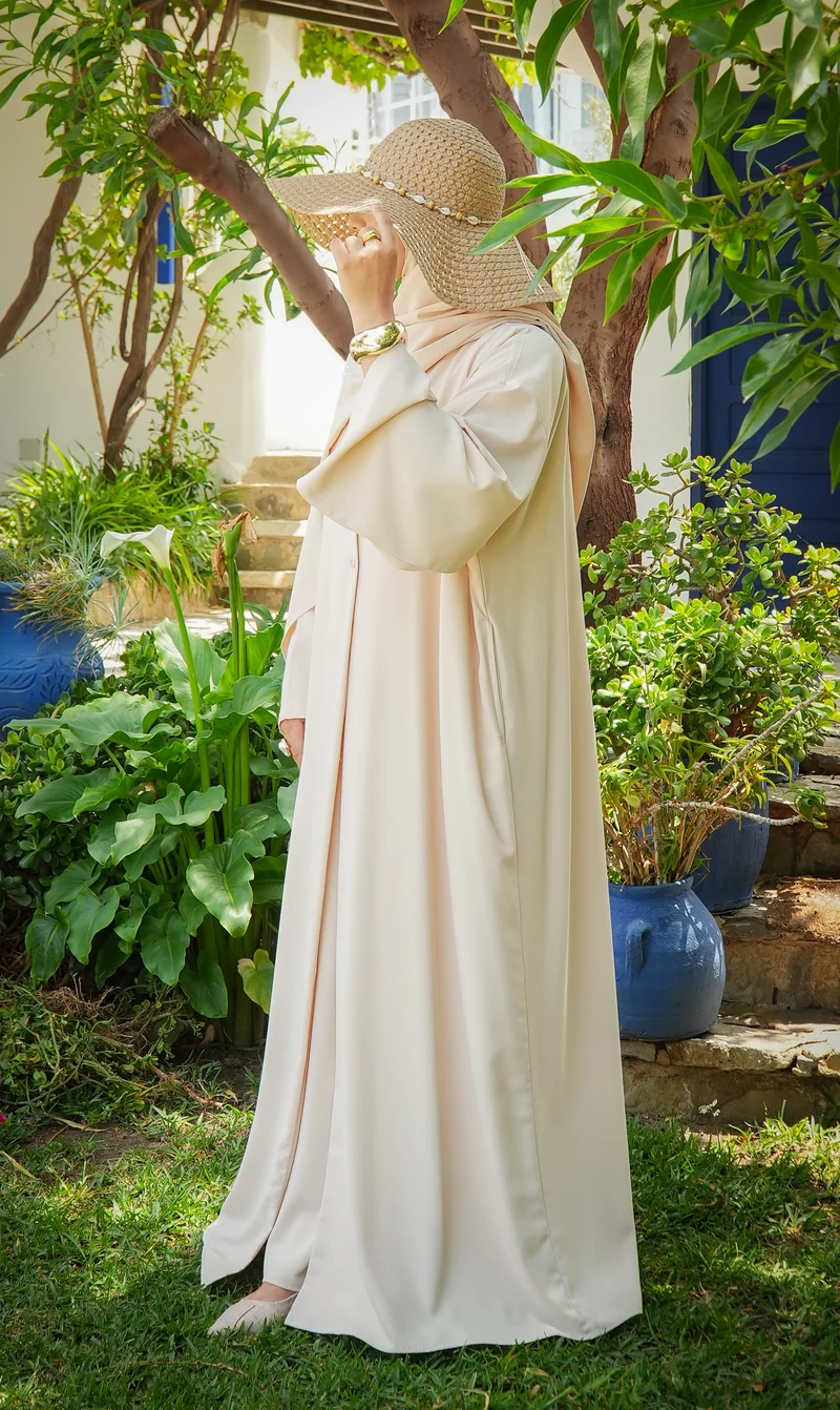 Elizabeth Open Abaya SET - SANDSTEIN