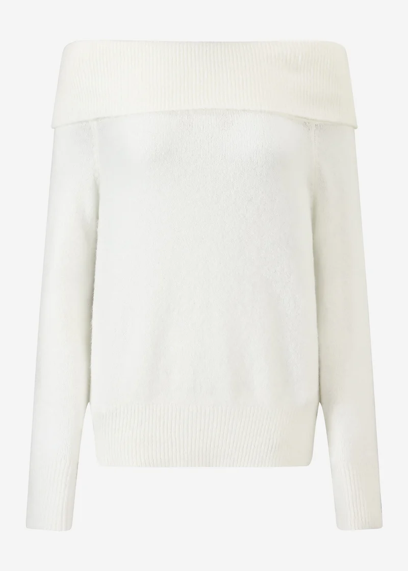 Schulterfreier Pullover - offwhite