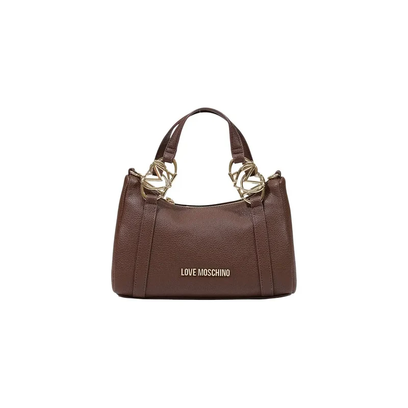 Love Moschino Damen-Schultertasche aus braunem Polyurethan, 27 cm