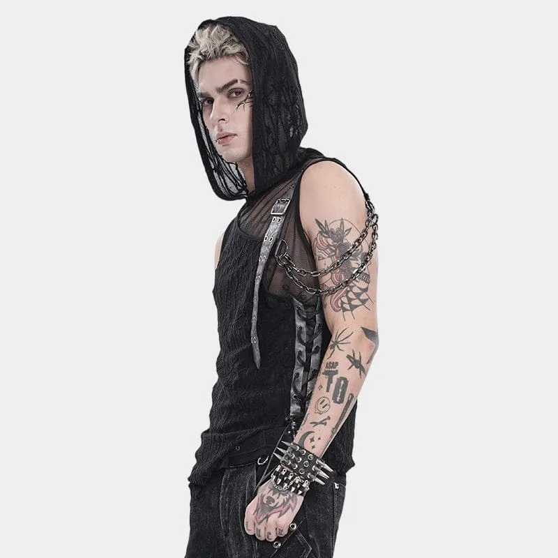Punk-Tanktop für Herren mit asymmetrischem Kettenmuster