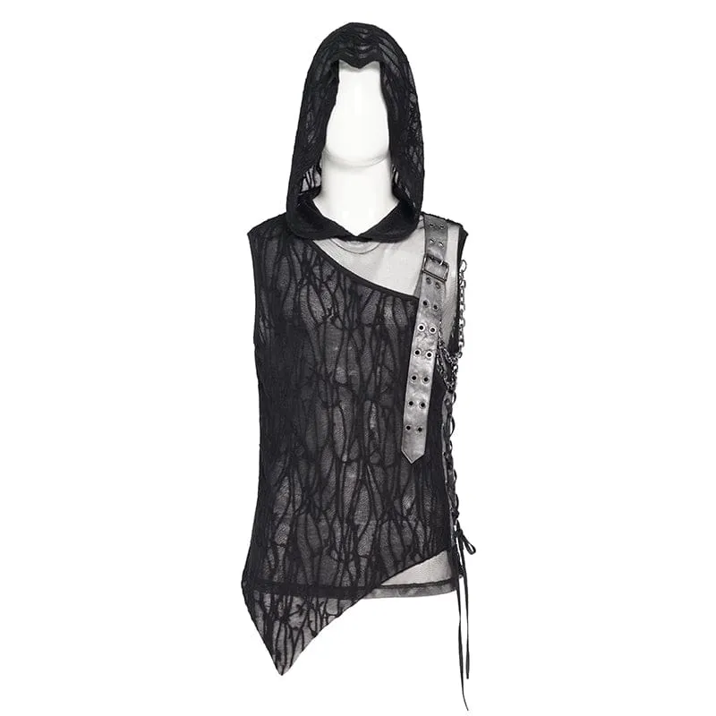Punk-Tanktop für Herren mit asymmetrischem Kettenmuster