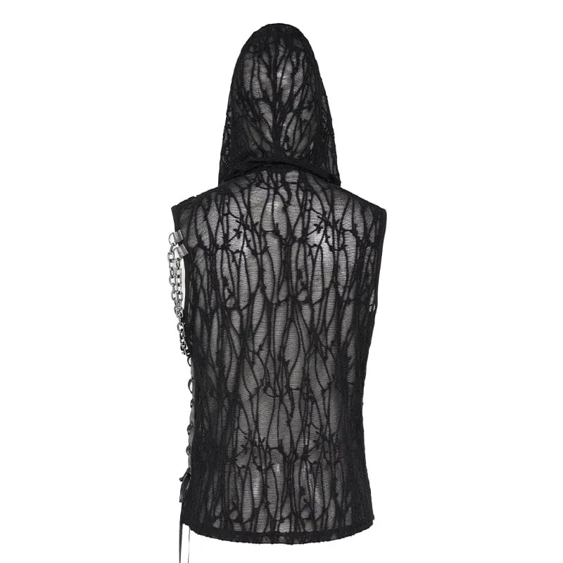 Punk-Tanktop für Herren mit asymmetrischem Kettenmuster
