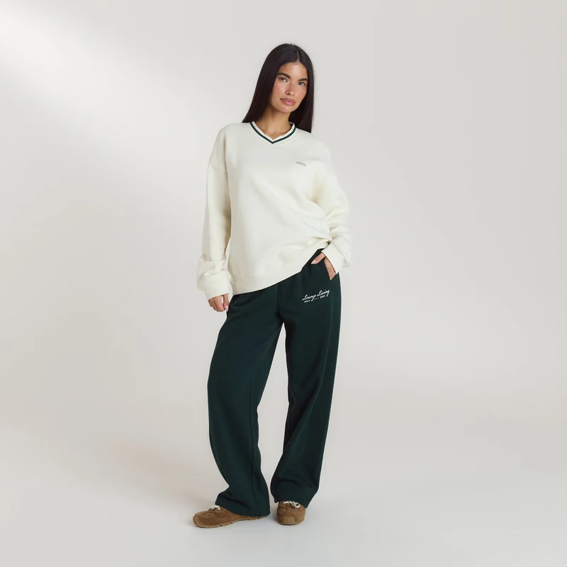 Lounge Living V-Neck Pullover - Crèmefarben