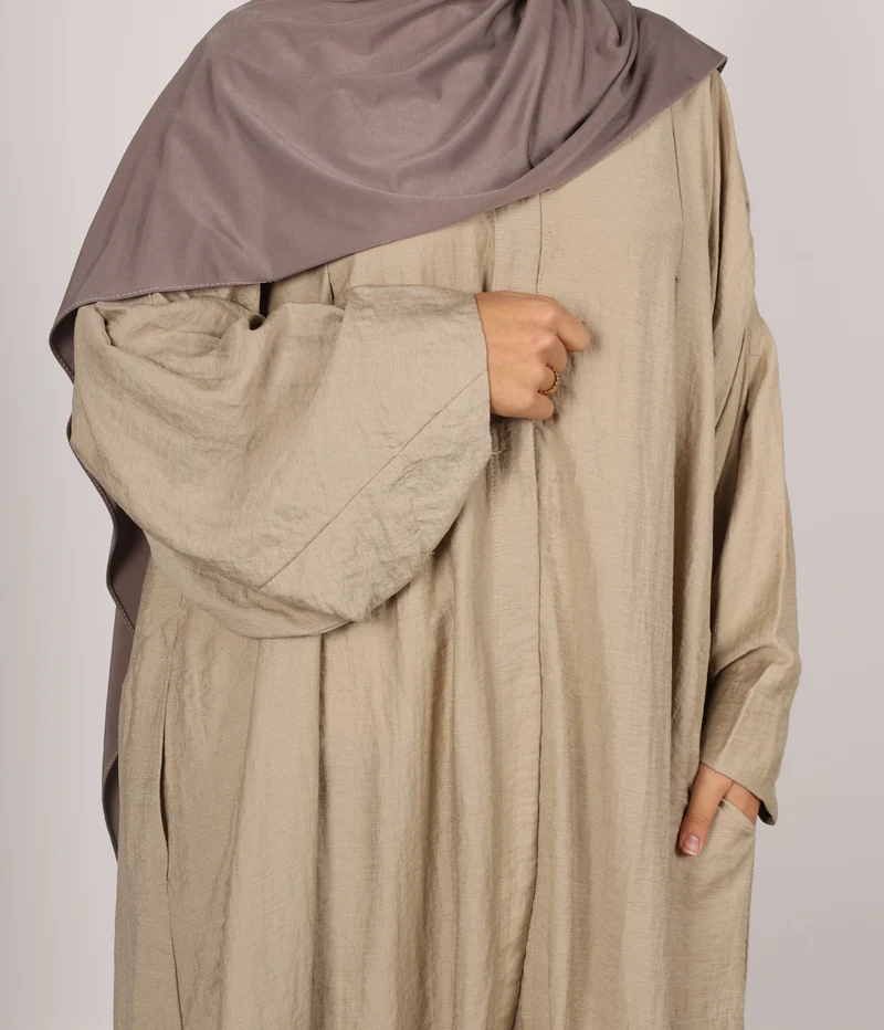 Abaya Leinen Safirah - Weizen