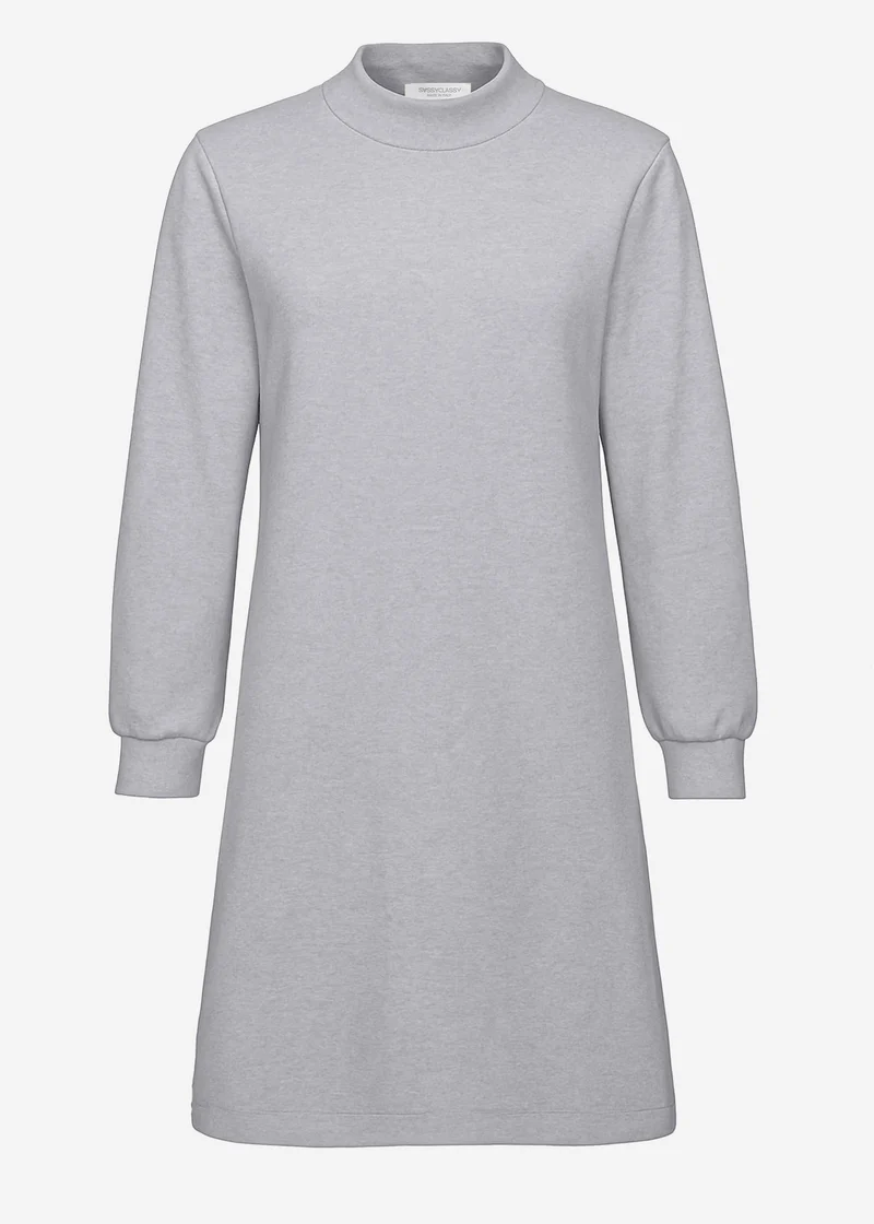 Sweatkleid mit Stehkragen - grau