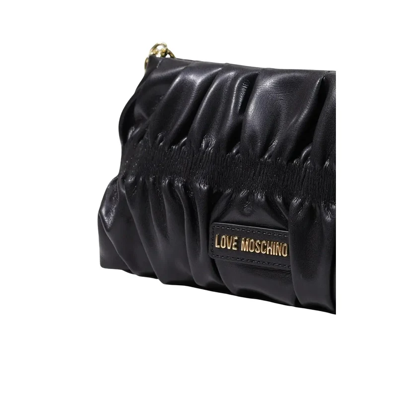 Love Moschino Schwarze Damenhandtasche aus Polyurethan, 27 cm