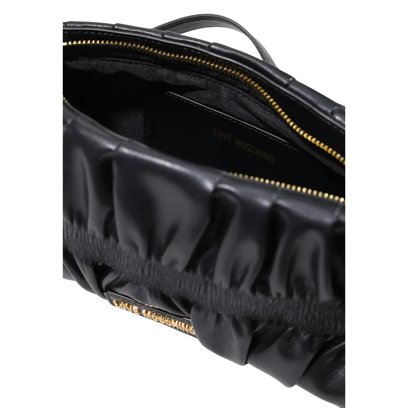 Love Moschino Schwarze Damenhandtasche aus Polyurethan, 27 cm
