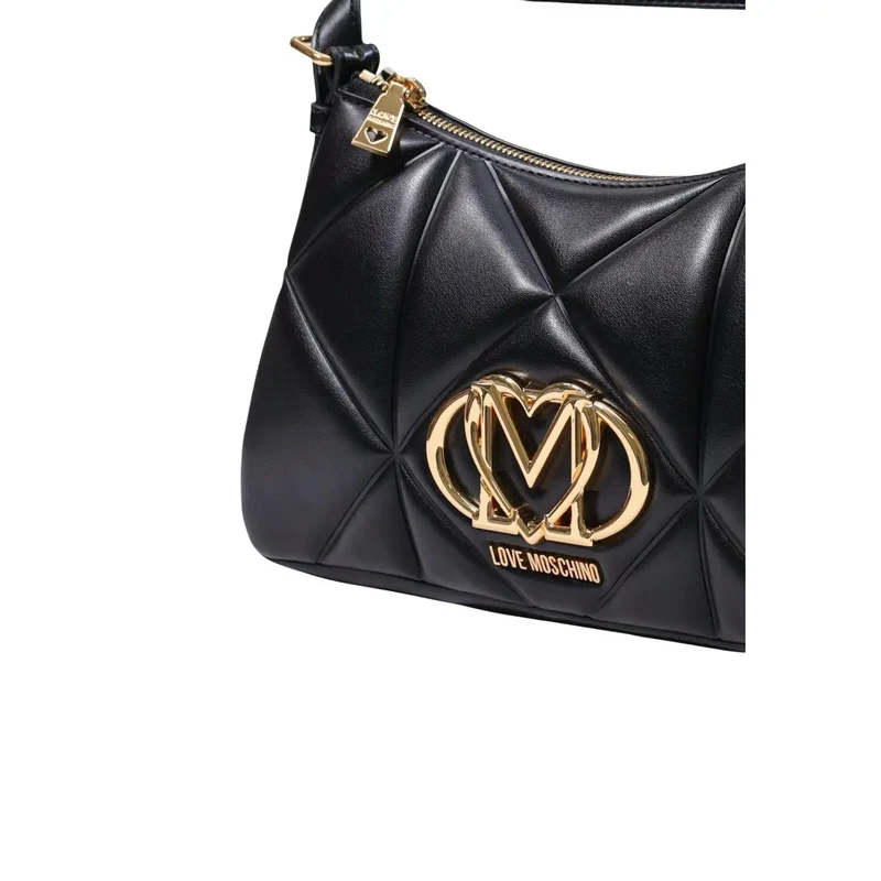 Love Moschino Schwarze Damenhandtasche aus Polyurethan, B 8 x H 17 x L 8 cm