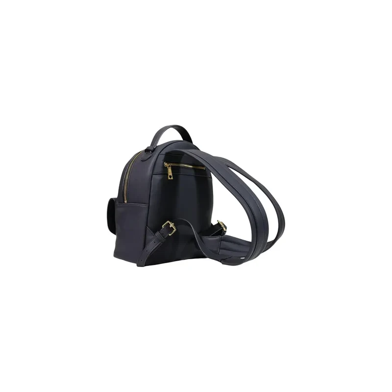 Love Moschino Schwarzer Damenrucksack aus Polyurethan, 13 x 28 x 10 cm