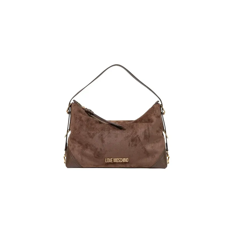 Love Moschino Damenhandtasche aus braunem Polyester, 10 x 25 cm