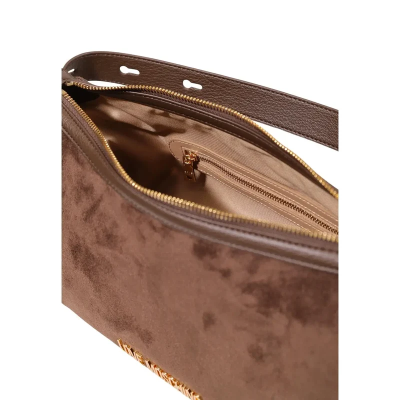 Love Moschino Damenhandtasche aus braunem Polyester, 10 x 25 cm