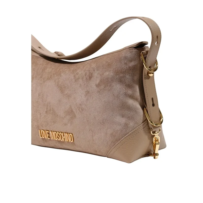 Love Moschino Damenhandtasche Beige Wildleder 18 cm