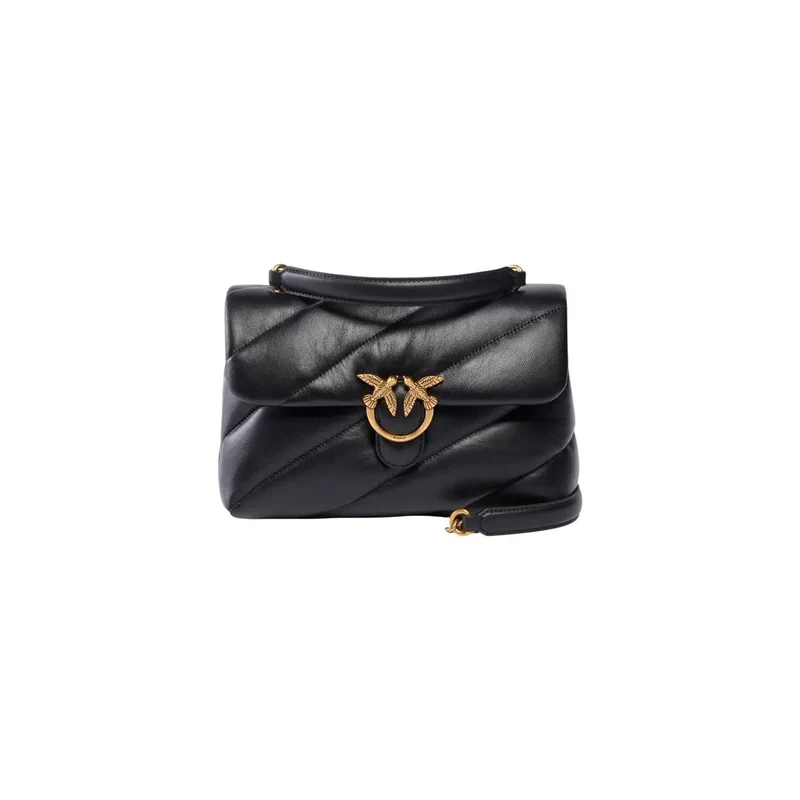 Pinko Schwarze Damen-Ledertasche „Love Puff“, klein, B 26 x H 16 x L 9 cm
