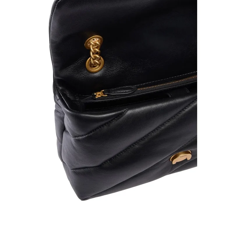 Pinko Schwarze Damen-Ledertasche „Love Puff“, klein, B 26 x H 16 x L 9 cm