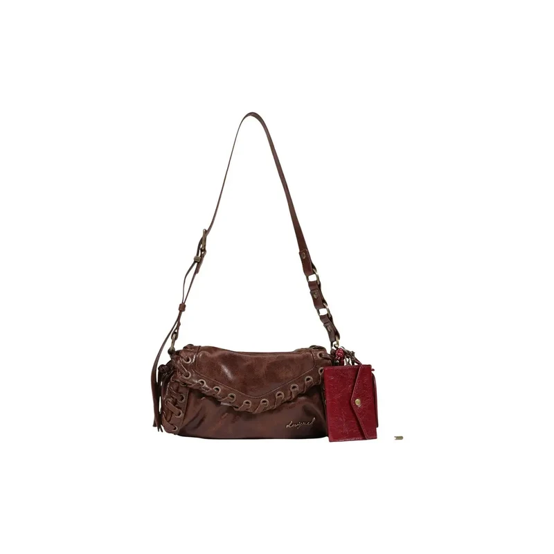 Desigual Damen-Handtasche aus braunem Kunstleder, 17 cm