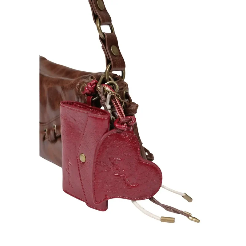 Desigual Damen-Handtasche aus braunem Kunstleder, 17 cm