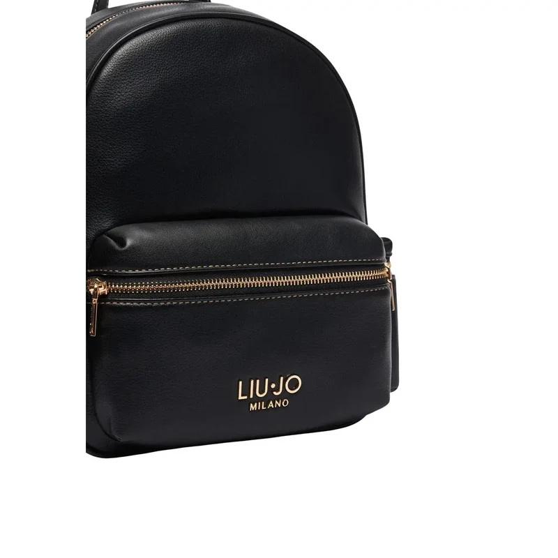 Liu Jo Schwarzer Damen-Rucksack aus Kunstleder, 30 cm