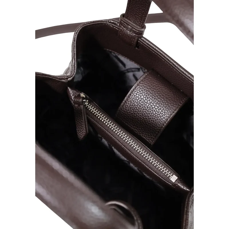 Armani Exchange Damenhandtasche aus braunem Polyester, 24 cm