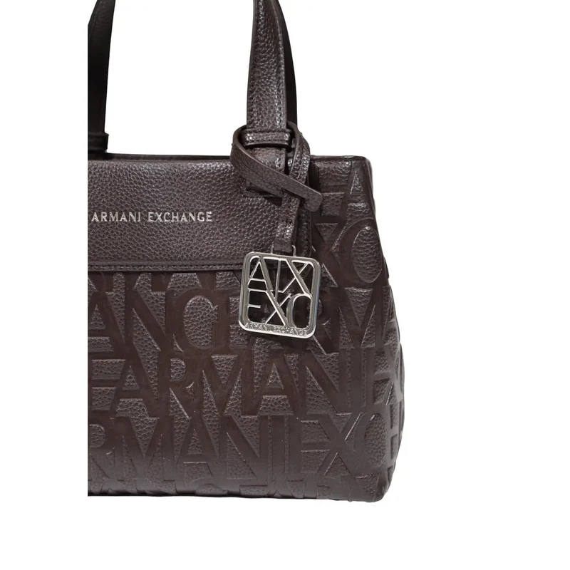 Armani Exchange Damenhandtasche aus braunem Polyester, 24 cm