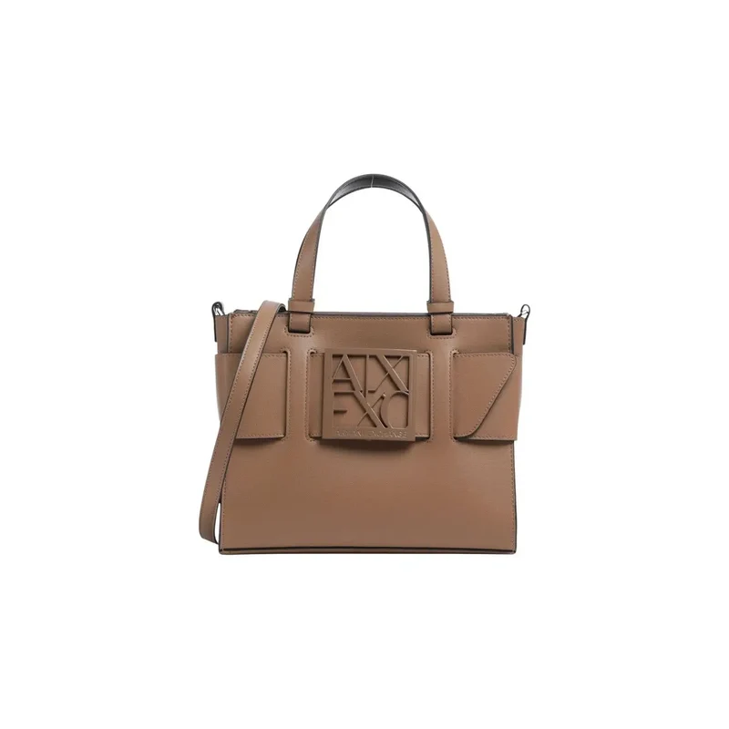 Armani Exchange Damen-Handtasche, beige, Polyurethan, B 24 cm