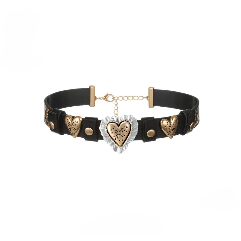 Grunge-Feuerwerk-Herz-Choker für Damen