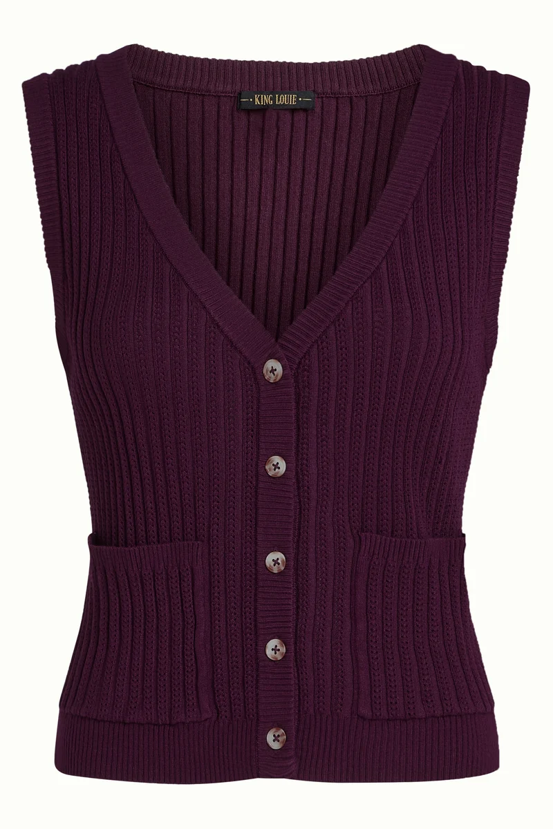 Button V Spencer Match Knit