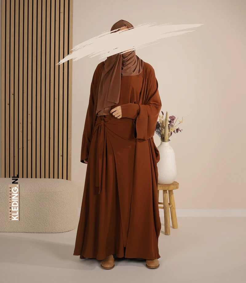 Kimono & Abaya-Set Mikrofaser - Kamel