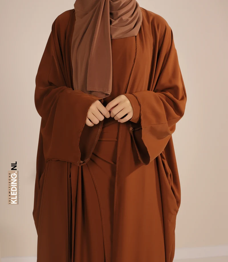 Kimono & Abaya-Set Mikrofaser - Kamel