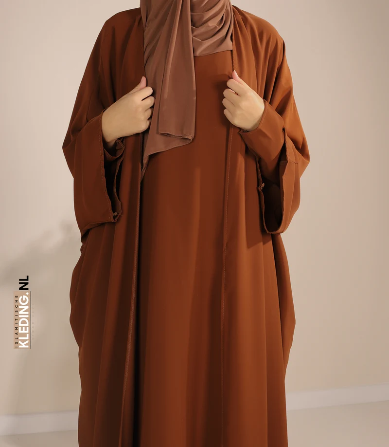 Kimono & Abaya-Set Mikrofaser - Kamel