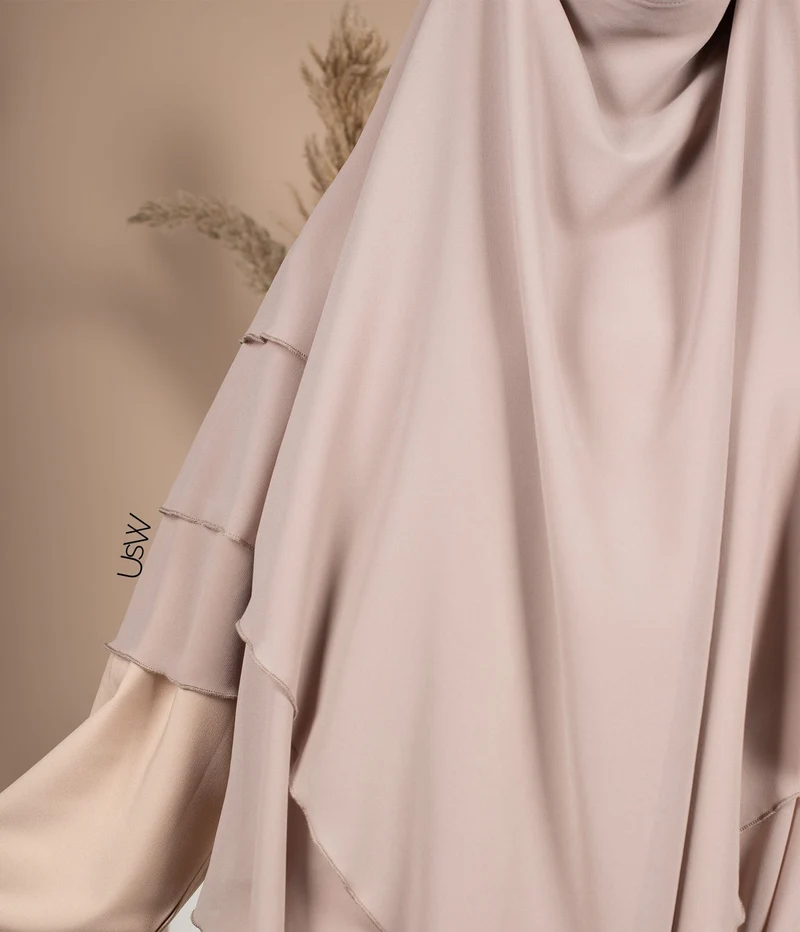 Triple Diamond Khimar Chiffon - Nerz